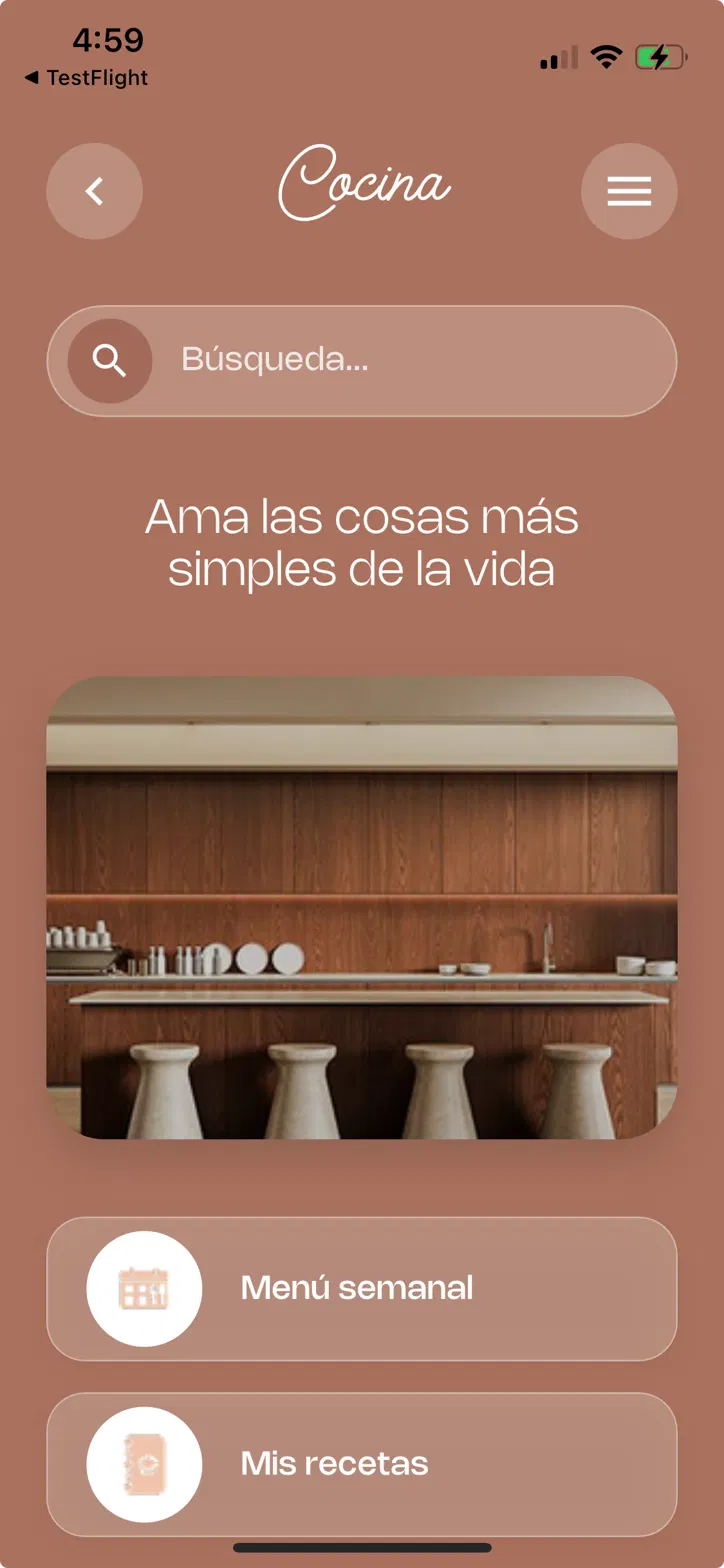 Pantalla de Cocina en A La MANO